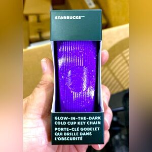 Starbucks Purple Glow in the Dark Keychain Ornament NWT